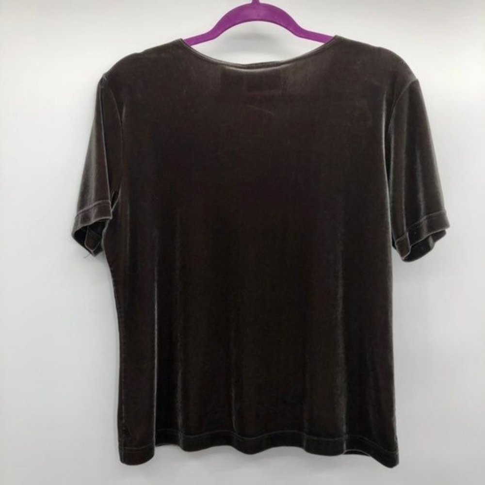 Kathie Lee Collection Blouse Womens L Used Grey Beautiful Sheen - Picture 4 of 8